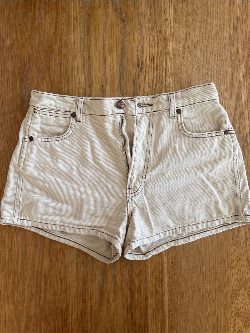 Reformation Cowboy Shorts in Almond